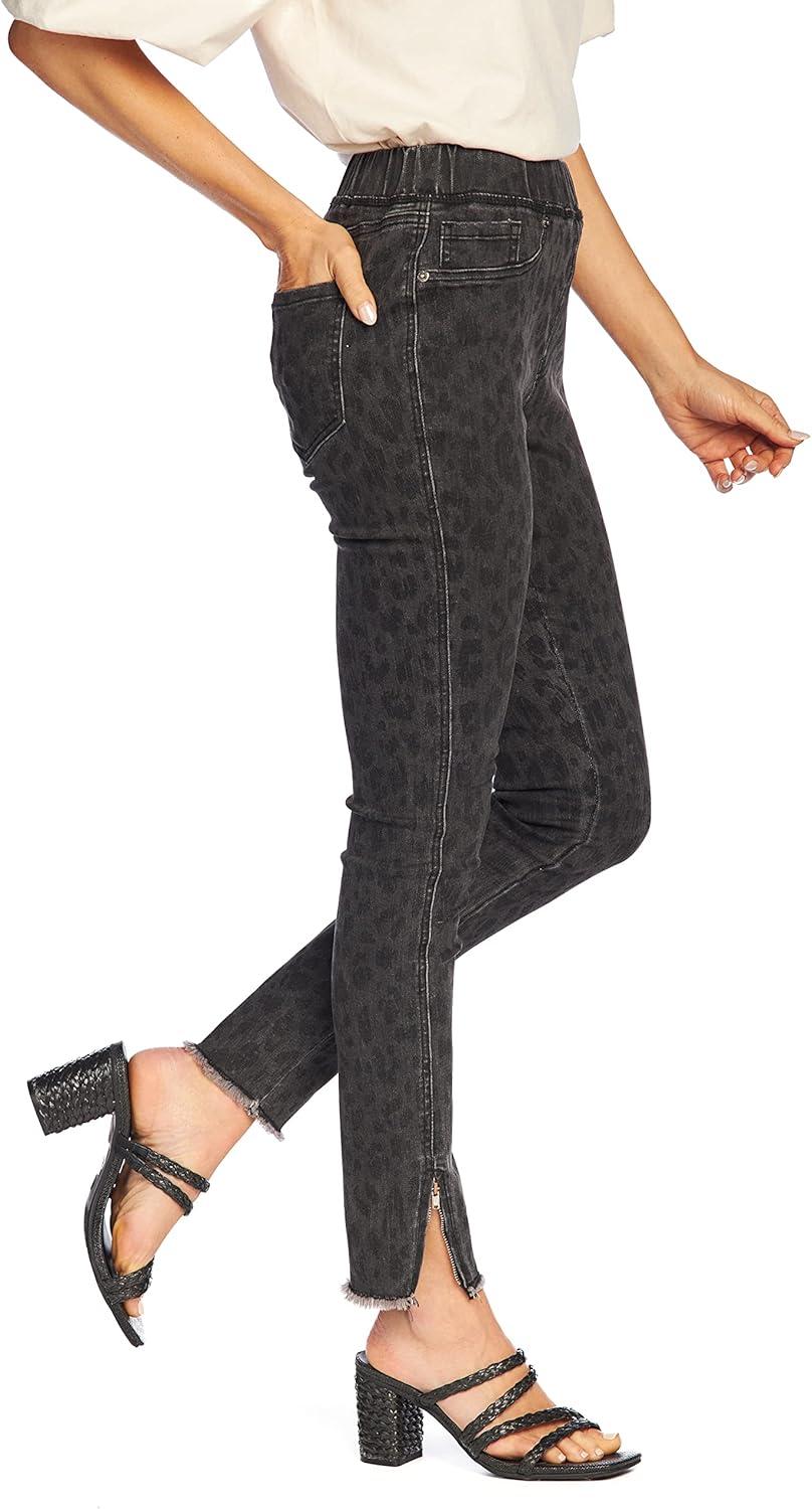 image:imageMud Pie Jetta Zipper Womens Jeans Medium Black Leopard