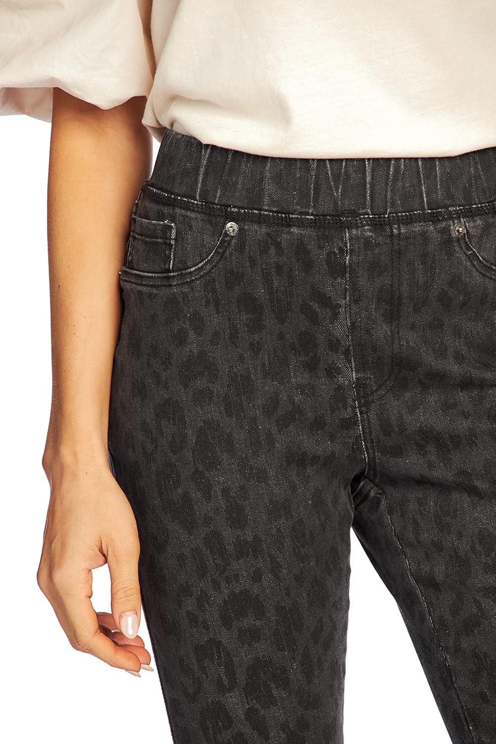 image:imageMud Pie Jetta Zipper Womens Jeans Medium Black Leopard
