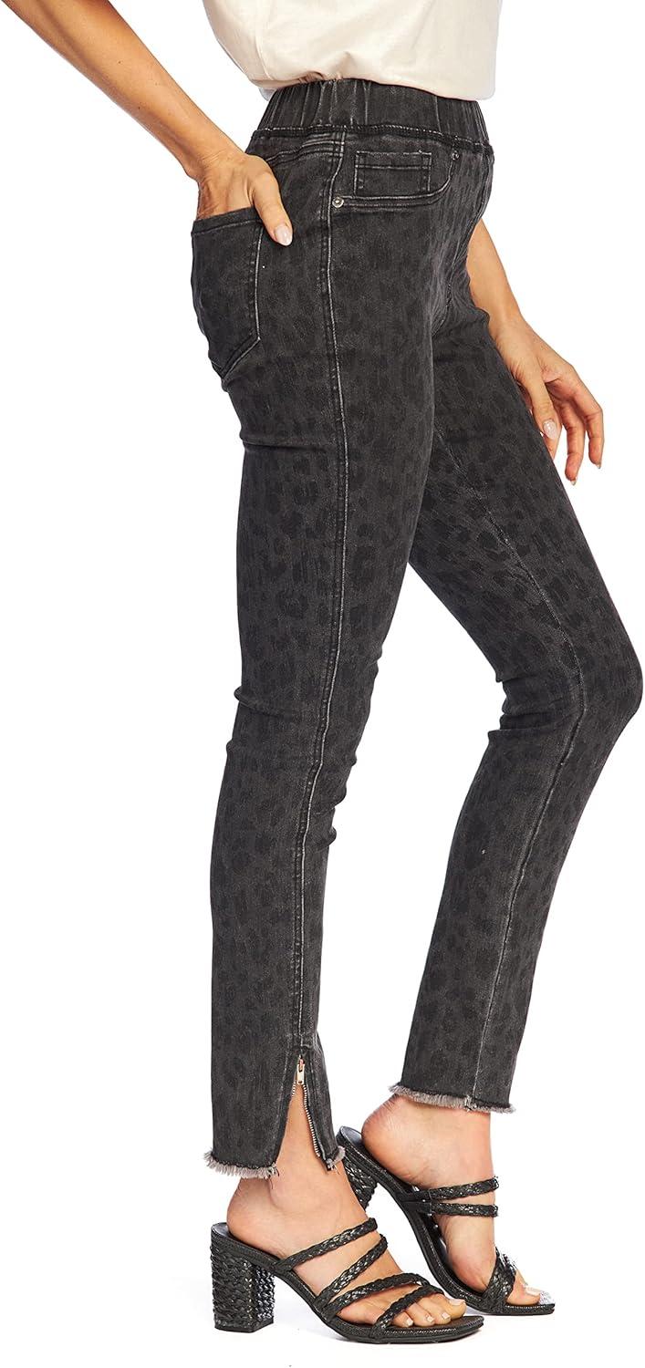 image:imageMud Pie Jetta Zipper Womens Jeans Medium Black Leopard