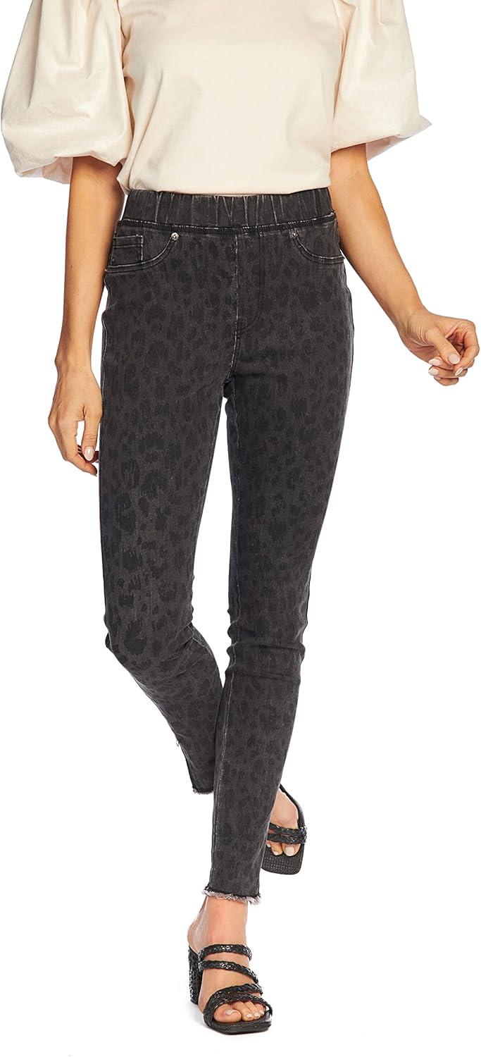 image:imageMud Pie Jetta Zipper Womens Jeans Medium Black Leopard