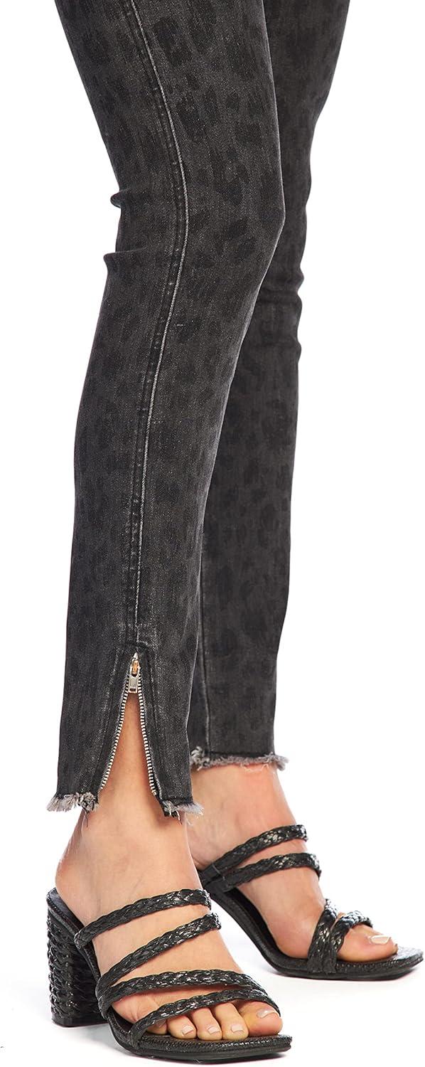 image:imageMud Pie Jetta Zipper Womens Jeans Medium Black Leopard
