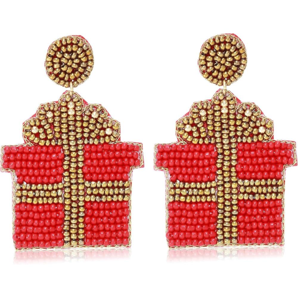 image:imageHoliday Beaded EarringsMud Pie Womens Holiday Beaded Earrings
