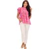 Mud Pie Women’s Dolly Flutter Sleeve Top(Pink)