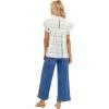 Mud Pie Women’s Dolly Flutter Sleeve Top(White)
