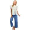 Mud Pie Women’s Dolly Flutter Sleeve Top(White)