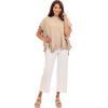 Mud Pie Women’s Rigsby Scallop Sweater(Light Beige)