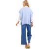 Mud Pie Women’s Rigsby Scallop Sweater(Light/Pastel Blue)