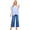 Mud Pie Women’s Rigsby Scallop Sweater(Light/Pastel Blue)