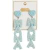 Mud Pie Women’s Mama Beaded Earrings, Blue