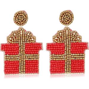 Holiday Beaded Earrings(Mud Pie Women’s Holiday Beaded Earrings)