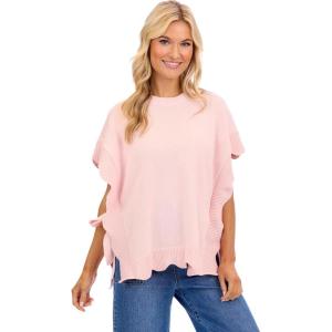 Mud Pie Women’s Rigsby Scallop Sweater(Light/Pastel Pink)
