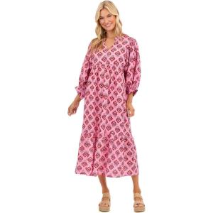 Mud Pie Women’s Waylon Midi Dress(Pink)