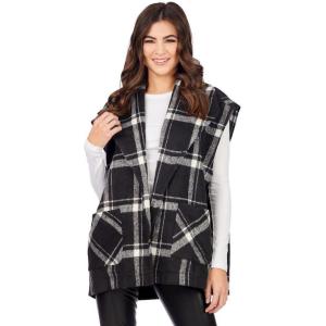 Mud Pie womens Mud Pie Women Hendrix Plaid Vest(Black)