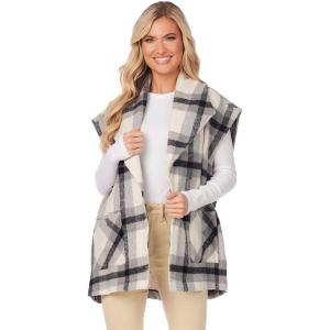 Mud Pie womens Mud Pie Women Hendrix Plaid Vest(Grey)