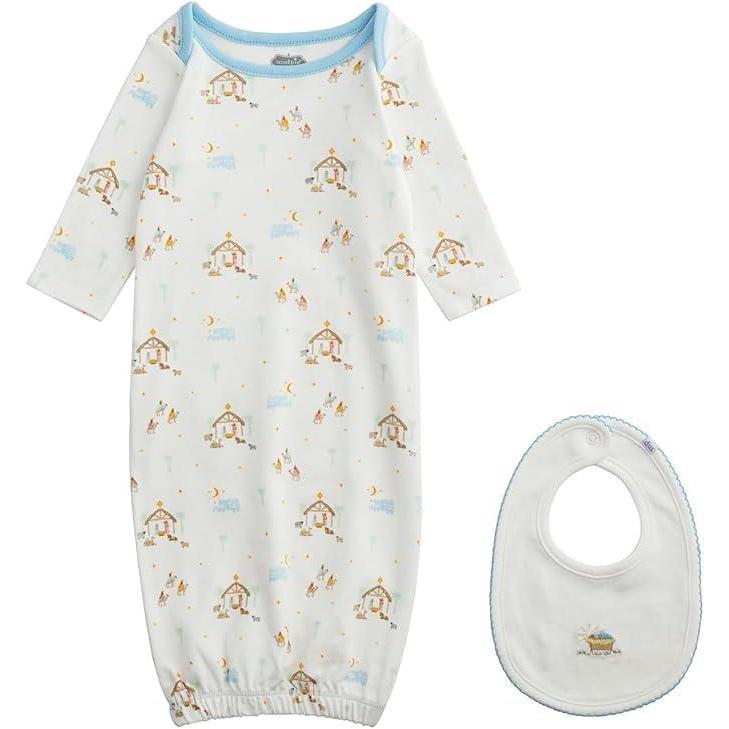 image:imageMud Pie Baby Girls Kids Christmas Nativity Gown with Bib White