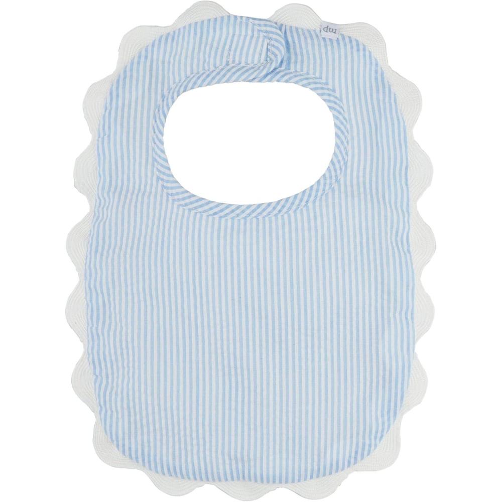 image:imageMud Pie Childrens Blue Seersucker Scallop Bib One Size Fits Most