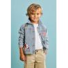 Mud Pie boys Mud Pie Children’s Boy Denim Patch Jacket(Denim)