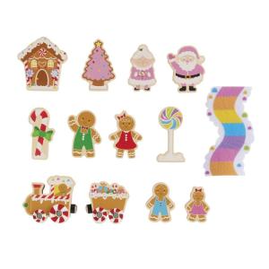 Mud Pie Kids Christmas Gingerbread Wood Toy Set