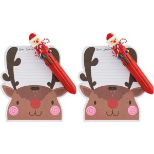 Mud Pie Kids Christmas Reindeer Pad and Pen(5 1/4″ x 4 3/4″ (Pack of 2))