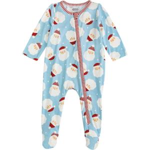 Mud Pie baby-boys Mud Pie Kids Christmas Boy Santa Glow Sleeper(Blue)
