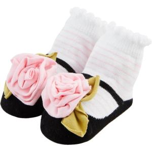 Mud Pie baby-girls Mud Pie Baby Socks(Stripe Rose)