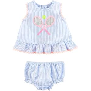 Mud Pie baby-girls Mud Pie Girls Pinafore Set(Tennis)