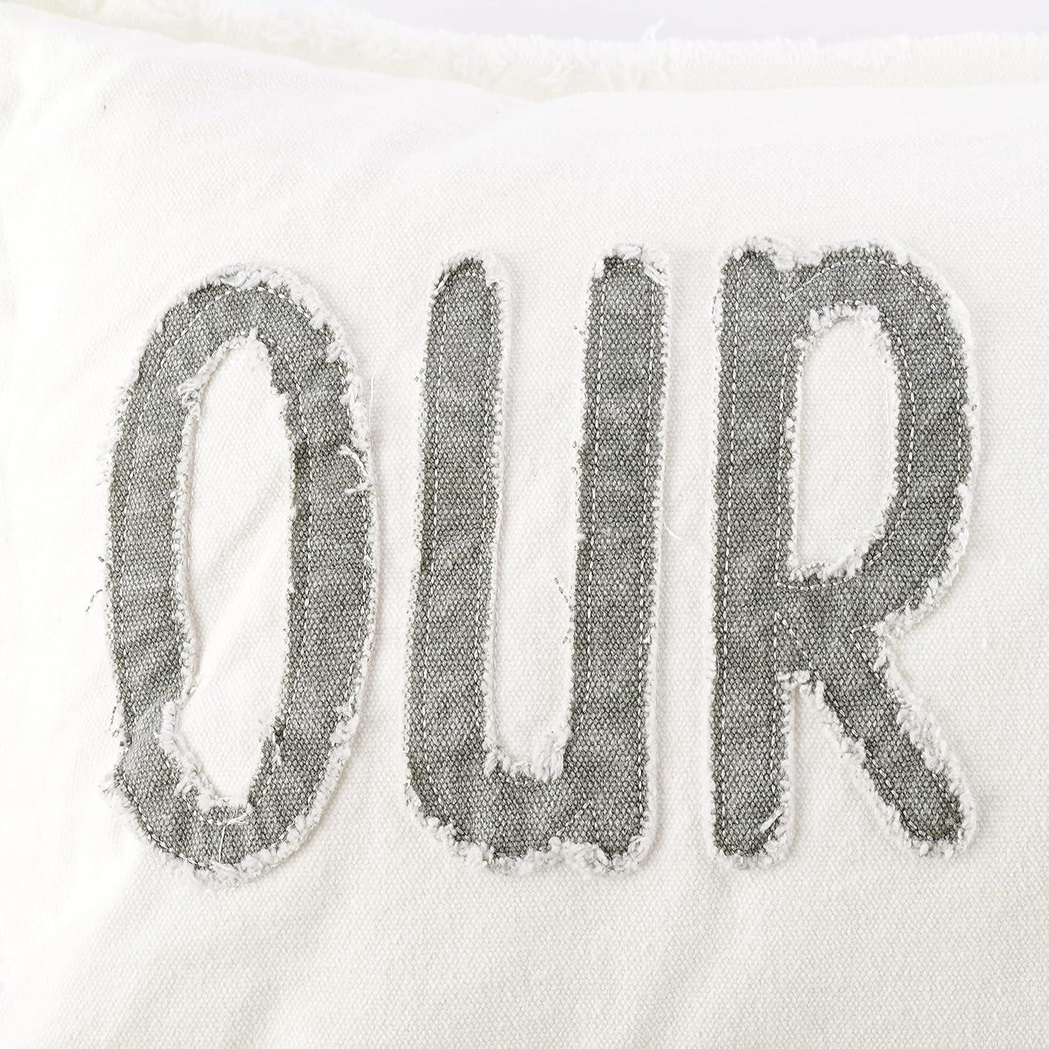image:imageMud Pie Cream Washed 37 Long Home Decor Our Happy Place Long Zipper Closure Pillow 41600069