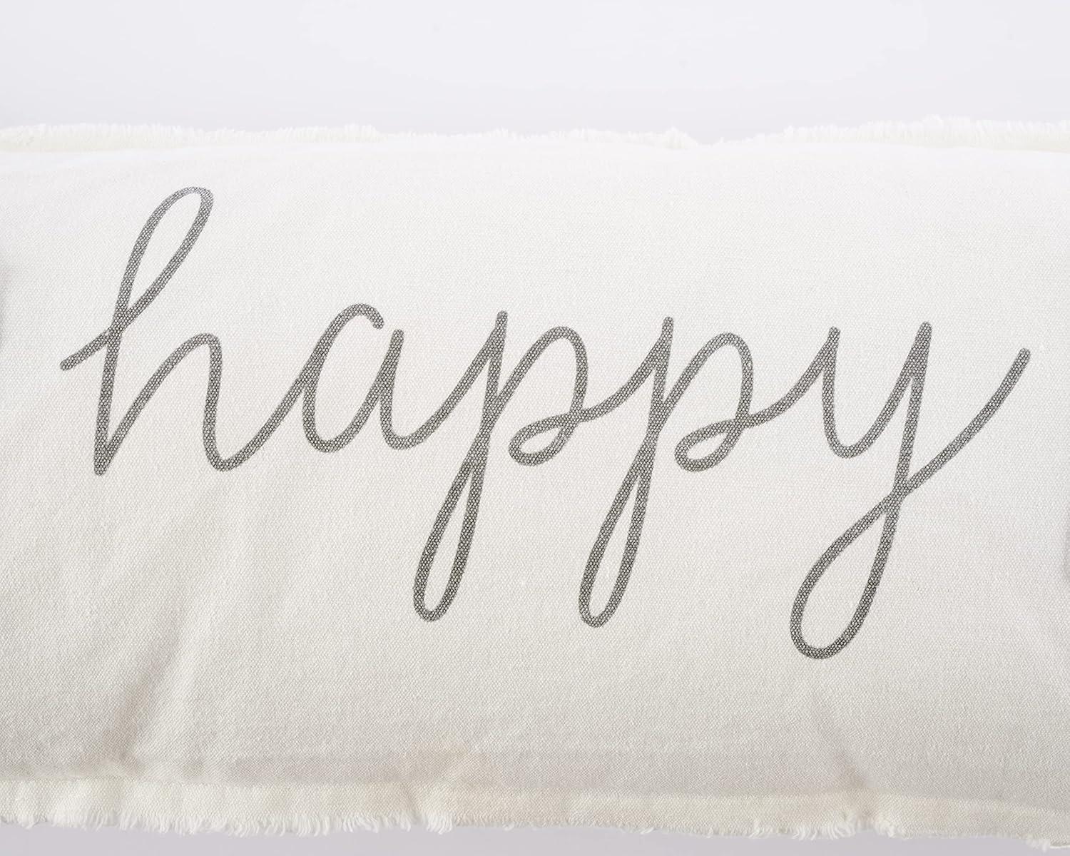 image:imageMud Pie Cream Washed 37 Long Home Decor Our Happy Place Long Zipper Closure Pillow 41600069