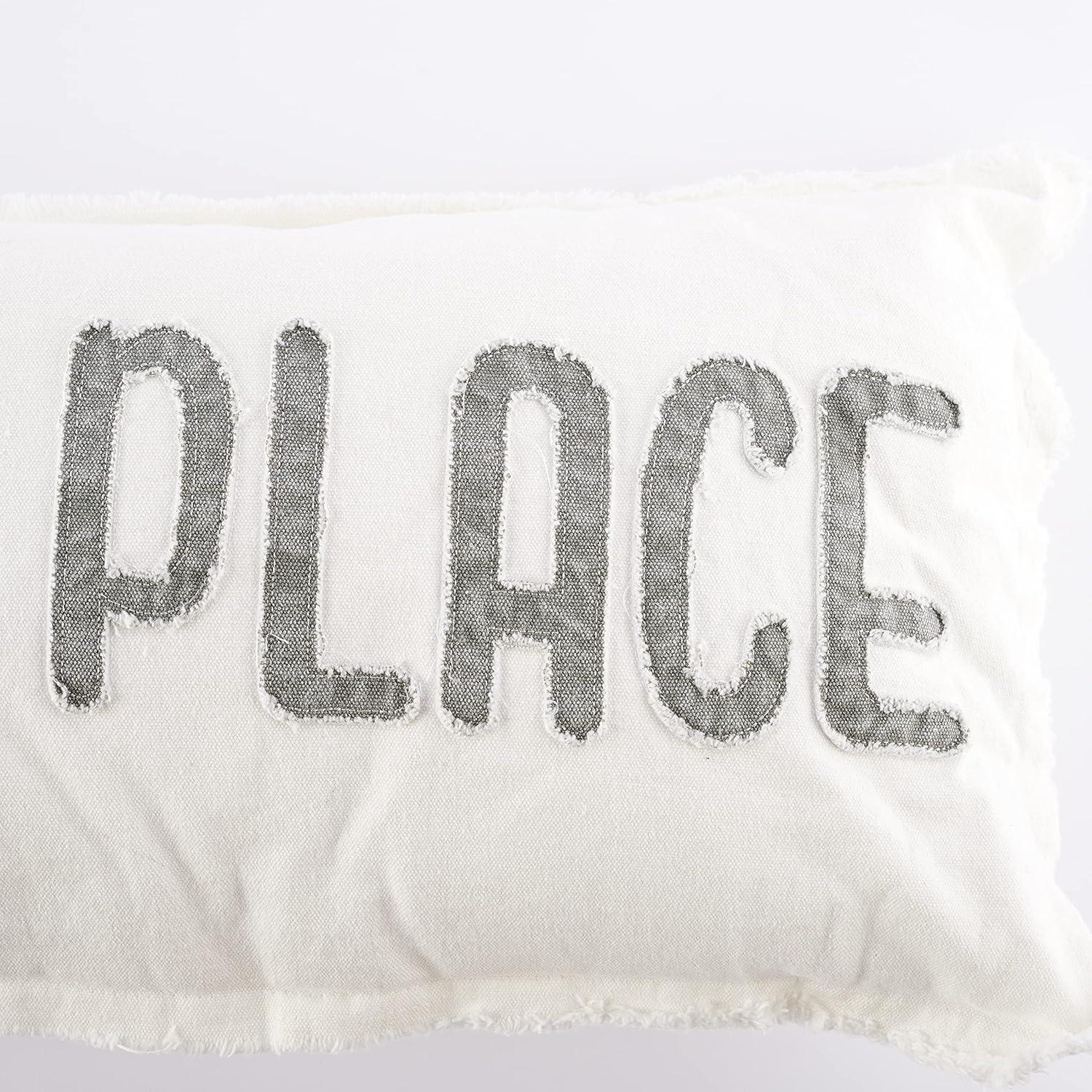 image:imageMud Pie Cream Washed 37 Long Home Decor Our Happy Place Long Zipper Closure Pillow 41600069
