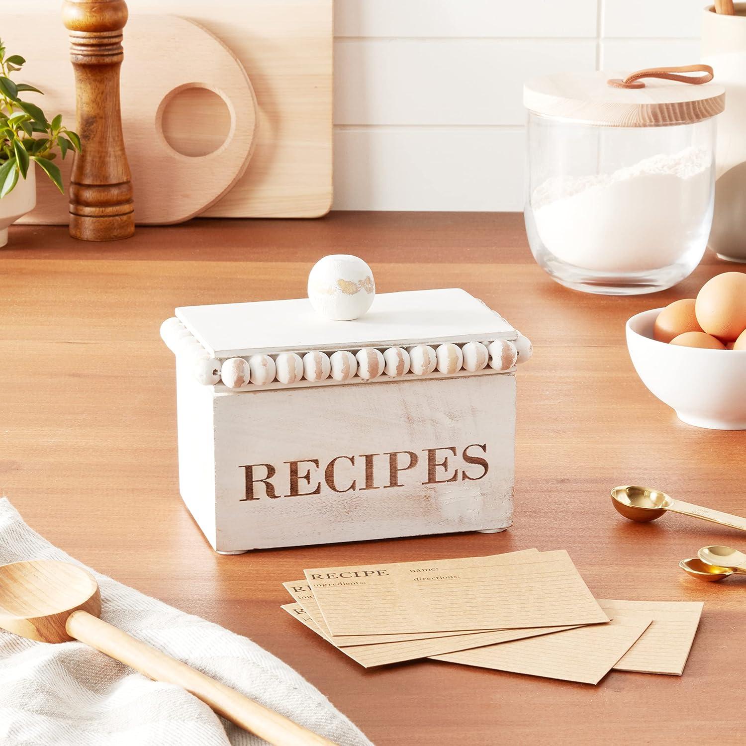 image:imageWhite Beaded Recipe Box
