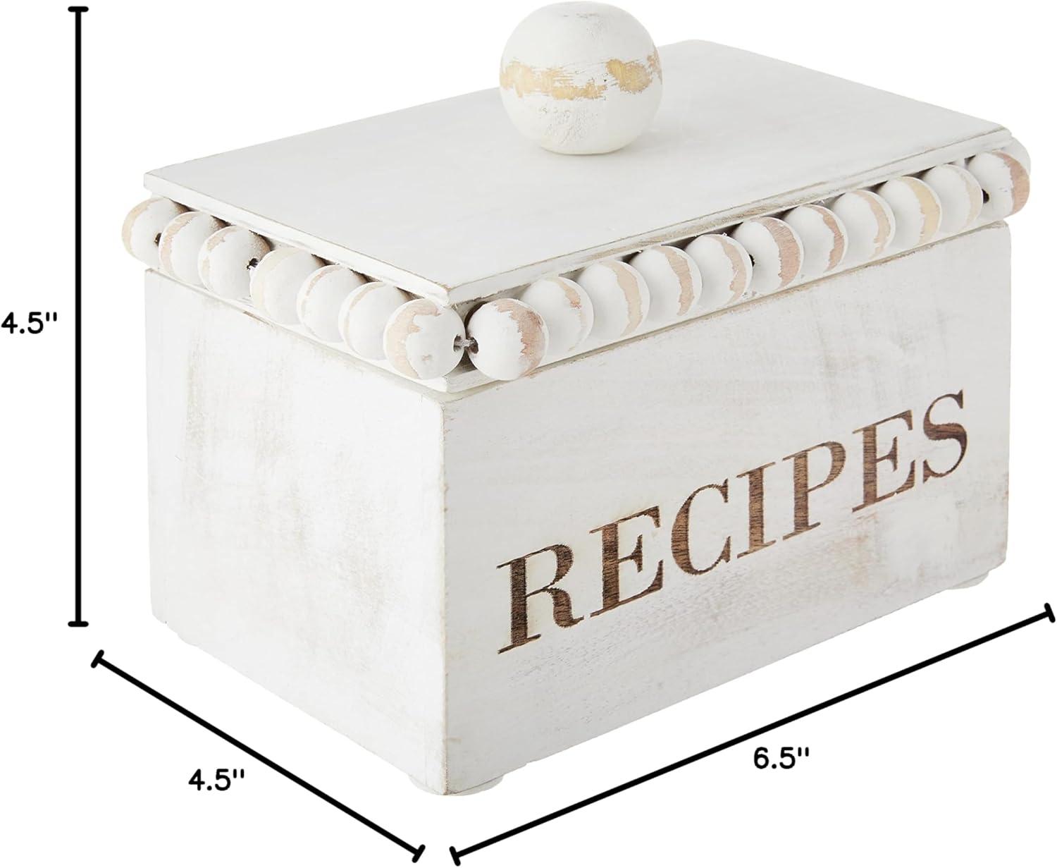 image:imageWhite Beaded Recipe Box