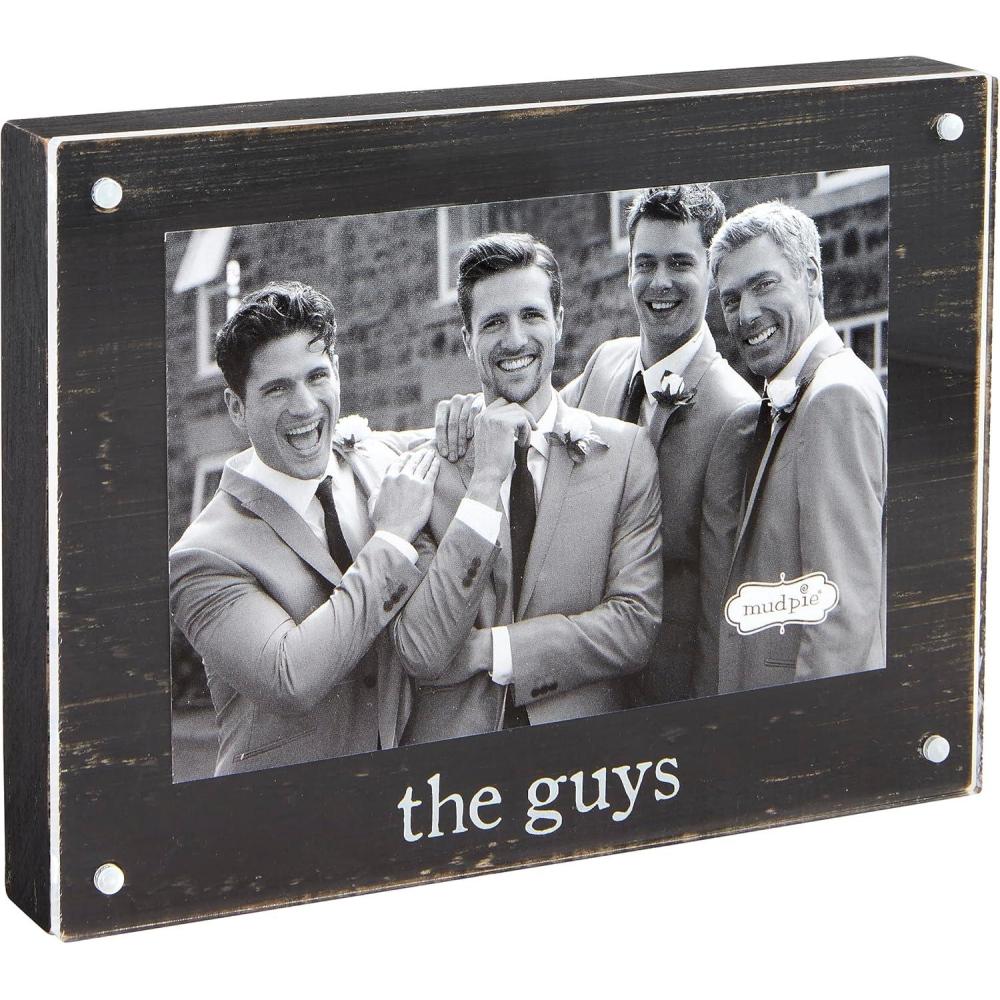image:imageMud Pie 4X6 Guys Acrylic Wood Frame 7 34 X 5 34