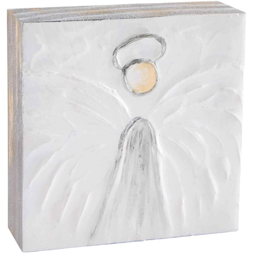 image:imageMud Pie Angel Block Art Small White