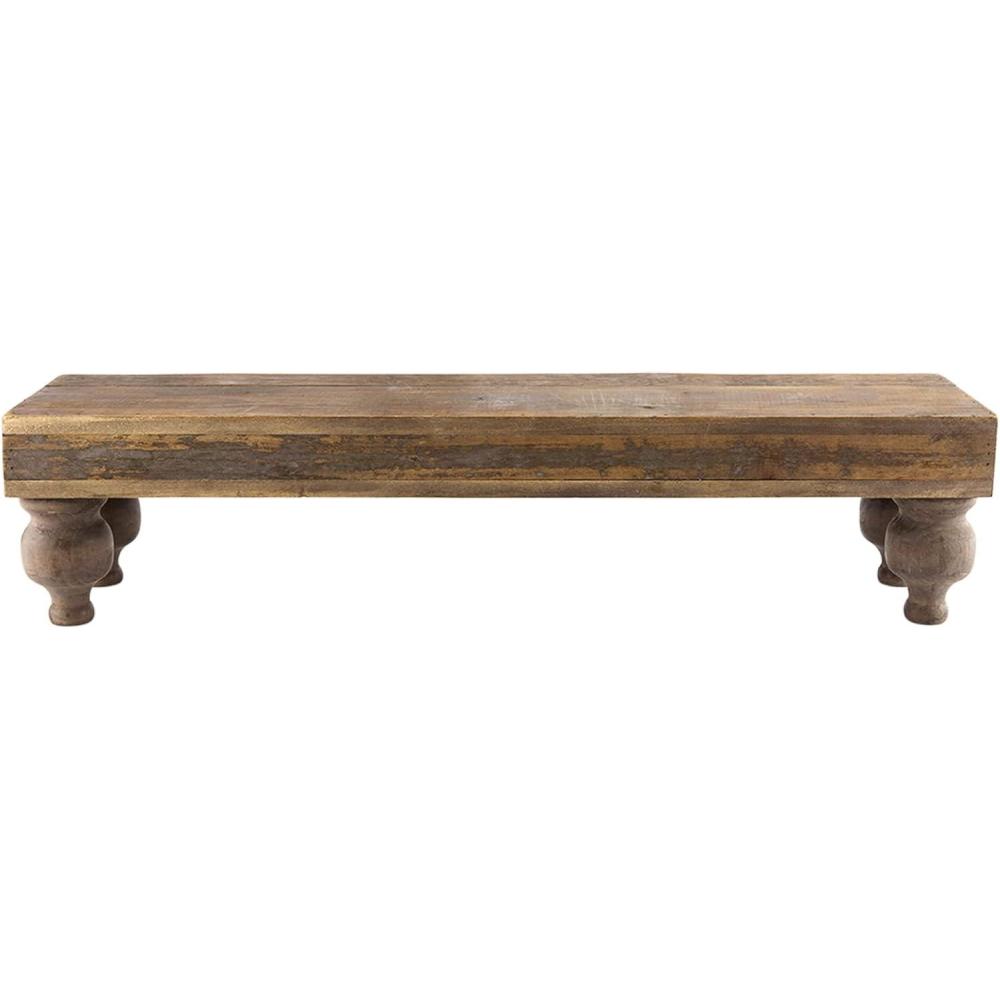 image:imageMud Pie Footed Wood Stand Brown 7 12 x 32