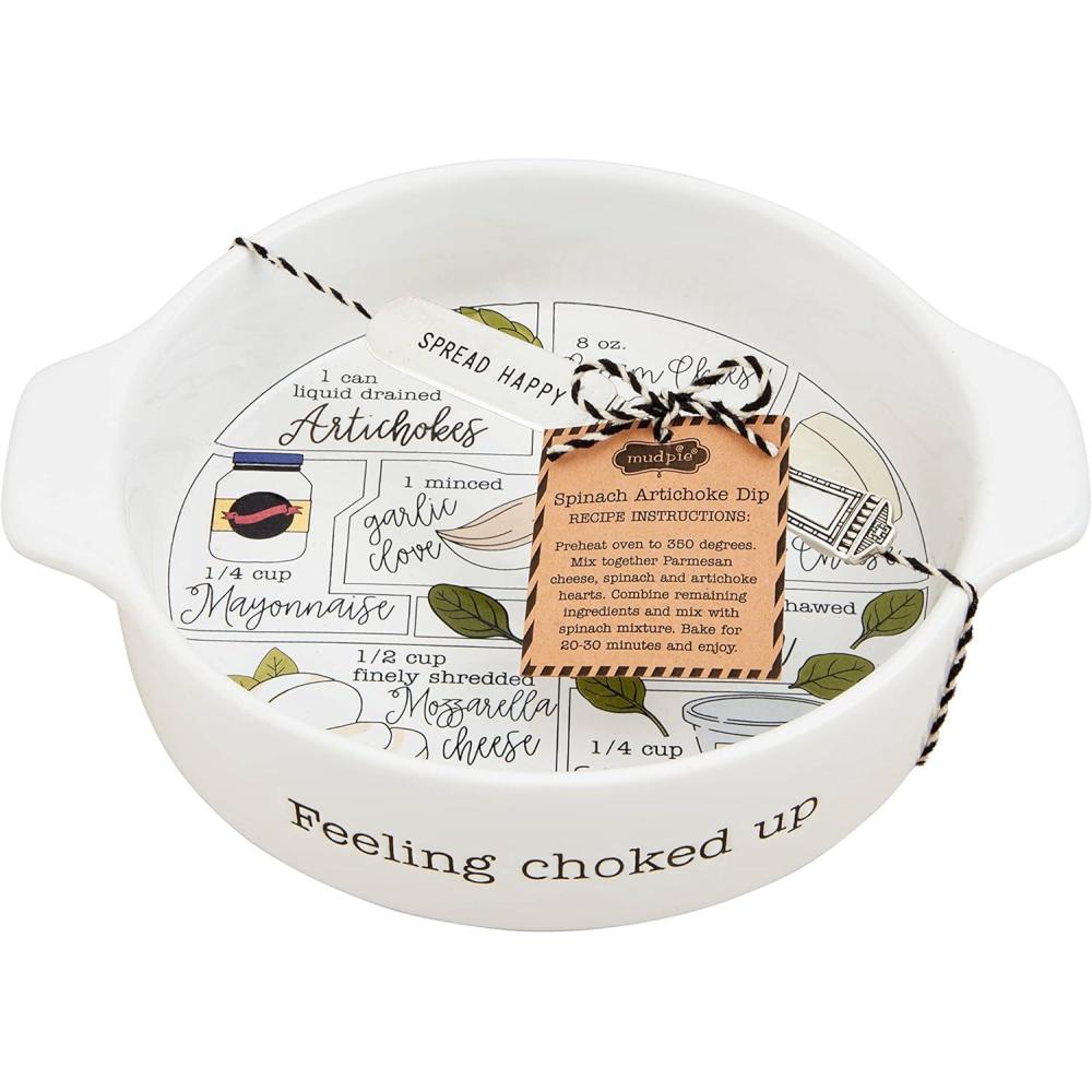 image:imageMud Pie Spinach Artichoke Dip Baker White 8 dia