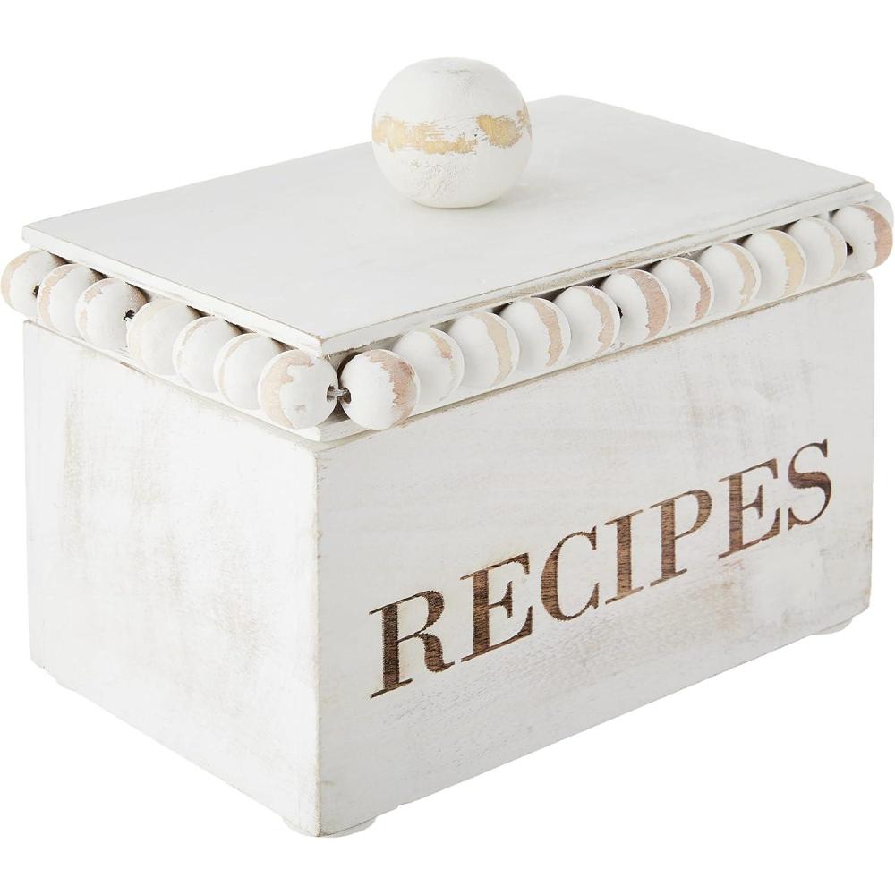 image:imageWhite Beaded Recipe Box