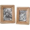 Mud Pie Beaded Reclaimed Frames (Large), brown (46900365L)