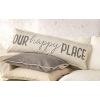 Mud Pie Cream Washed 37″ Long Home Decor Our Happy Place Long Zipper Closure Pillow 41600069