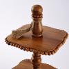 Mud Pie White Beaded Tiered Server, 20″ x 13″(Brown)