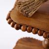 Mud Pie White Beaded Tiered Server, 20″ x 13″(Brown)