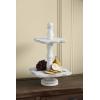 Mud Pie White Beaded Tiered Server, 20″ x 13″(White)