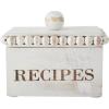 White Beaded Recipe Box