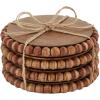 Mud Pie Beaded Wood Coaster Set of 4