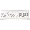 Mud Pie Cream Washed 37″ Long Home Decor Our Happy Place Long Zipper Closure Pillow 41600069