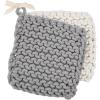 Mud Pie Crocheted Pot Holders, Taupe (8″” x 8″””)(Gray)