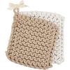 Mud Pie Crocheted Pot Holders, Taupe (8″” x 8″””)(Taupe)