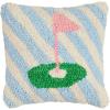 Mud Pie Golf Flag Hook Wool Pillow; 8″ X 8″(Golf)