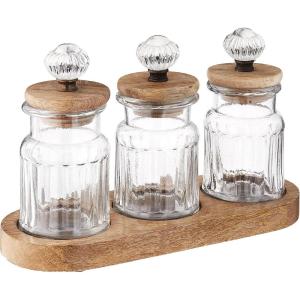 Knob Glass Condiment Set