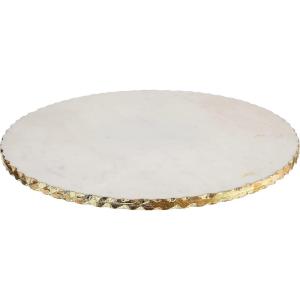 Mud Pie 41140011 Marble Lazy Susan White, 16″ dia