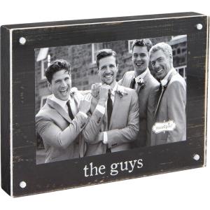 Mud Pie 4X6 Guys Acrylic Wood Frame; 7 3/4″ X 5 3/4″